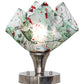Meyda Lighting Tossed Salad 10" Polished Nickel Confetti Handkerchief Accent Table Lamp With Multi-Colored Shade Glass