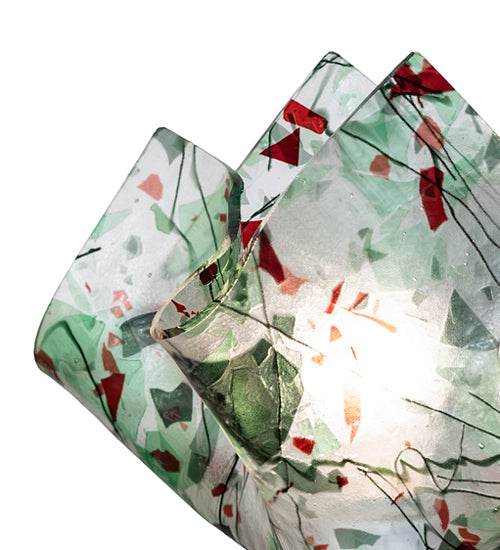 Meyda Lighting Tossed Salad 10" Polished Nickel Confetti Handkerchief Accent Table Lamp With Multi-Colored Shade Glass