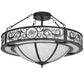 Meyda Lighting Toulouse 36" 13-Light Charcoal Gray Personalized Monogram Inverted Pendant Light With Whitestone Idalight Shade Glass