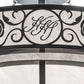 Meyda Lighting Toulouse 36" 13-Light Charcoal Gray Personalized Monogram Inverted Pendant Light With Whitestone Idalight Shade Glass