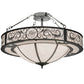 Meyda Lighting Toulouse 36" 13-Light Charcoal Gray Personalized Monogram Inverted Pendant Light With Whitestone Idalight Shade Glass