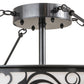 Meyda Lighting Toulouse 36" 13-Light Charcoal Grey Personalized Monogram Inverted Pendant Light With White Angelwing Idalight Shade Glass