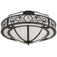 Meyda Lighting Toulouse 36" 13-Light Charcoal Grey Personalized Monogram Inverted Pendant Light With White Angelwing Idalight Shade Glass