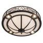 Meyda Lighting Toulouse 36" 13-Light Charcoal Grey Personalized Monogram Inverted Pendant Light With White Angelwing Idalight Shade Glass