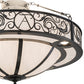 Meyda Lighting Toulouse 36" 13-Light Charcoal Grey Personalized Monogram Inverted Pendant Light With White Angelwing Idalight Shade Glass