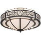 Meyda Lighting Toulouse 36" 13-Light Charcoal Grey Personalized Monogram Inverted Pendant Light With White Angelwing Idalight Shade Glass