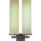 Meyda Lighting Touro 18" 2-Light Nickel Wall Sconce With Bleached Honey Onyx Shade Glass