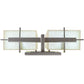 Meyda Lighting Touro 18" 2-Light Nickel Wall Sconce With Bleached Honey Onyx Shade Glass