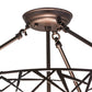 Meyda Lighting Tracery 22" 3-Light Mahogany Bronze Pendant Light With White Shade Glass