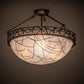 Meyda Lighting Tracery 22" 3-Light Mahogany Bronze Pendant Light With White Shade Glass
