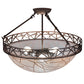 Meyda Lighting Tracery 22" 3-Light Mahogany Bronze Pendant Light With White Shade Glass
