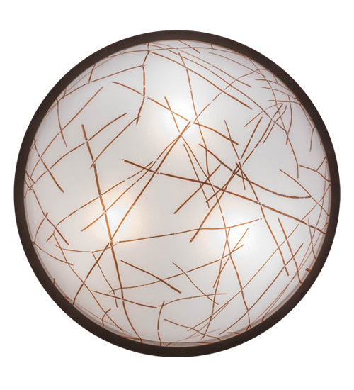 Meyda Lighting Tracery 22" 3-Light Mahogany Bronze Pendant Light With White Shade Glass