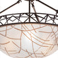 Meyda Lighting Tracery 22" 3-Light Mahogany Bronze Pendant Light With White Shade Glass