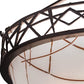 Meyda Lighting Tracery 22" 3-Light Mahogany Bronze Pendant Light With White Shade Glass