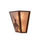 Meyda Lighting Trails End 13" 2-Light Red Rust Wall Sconce With Silver Mica Shade Glass