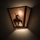 Meyda Lighting Trails End 13" 2-Light Rust Wall Sconce With Silver Mica Shade Glass