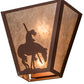 Meyda Lighting Trails End 13" 2-Light Rust Wall Sconce With Silver Mica Shade Glass