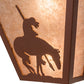 Meyda Lighting Trails End 13" 2-Light Rust Wall Sconce With Silver Mica Shade Glass