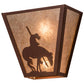 Meyda Lighting Trails End 13" 2-Light Rust Wall Sconce With Silver Mica Shade Glass