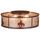 Meyda Lighting Trails End 22" 4-Light Rust Flush Mount Light With Silver Mica Shade Glass