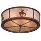 Meyda Lighting Trails End 22" 4-Light Rust Flush Mount Light With Silver Mica Shade Glass