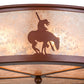Meyda Lighting Trails End 22" 4-Light Rust Flush Mount Light With Silver Mica Shade Glass
