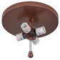Meyda Lighting Trails End 22" 4-Light Rust Flush Mount Light With Silver Mica Shade Glass