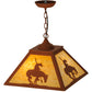 Meyda Lighting Trails End 23" 2-Light Earth Pendant Light With Beige Art Shade Glass
