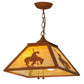 Meyda Lighting Trails End 23" 2-Light Earth Pendant Light With Beige Art Shade Glass