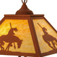 Meyda Lighting Trails End 23" 2-Light Earth Pendant Light With Beige Art Shade Glass