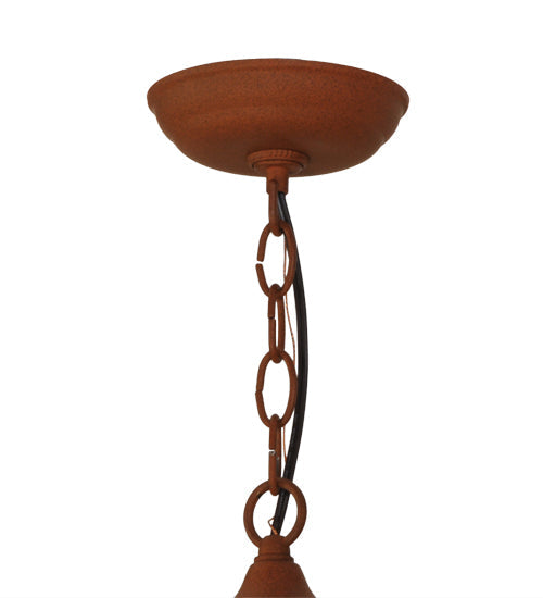 Meyda Lighting Trails End 23" 2-Light Earth Pendant Light With Beige Art Shade Glass