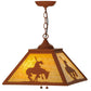 Meyda Lighting Trails End 23" 2-Light Earth Pendant Light With Beige Art Shade Glass