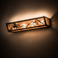 Meyda Lighting Trails End 24" 4-Light Antique Copper Vanity Light With Silver Mica Shade Glass