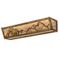 Meyda Lighting Trails End 24" 4-Light Antique Copper Vanity Light With Silver Mica Shade Glass