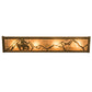 Meyda Lighting Trails End 24" 4-Light Antique Copper Vanity Light With Silver Mica Shade Glass
