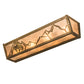 Meyda Lighting Trails End 24" 4-Light Antique Copper Vanity Light With Silver Mica Shade Glass