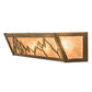 Meyda Lighting Trails End 24" 4-Light Antique Copper Vanity Light With Silver Mica Shade Glass