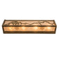 Meyda Lighting Trails End 24" 4-Light Antique Copper Vanity Light With Silver Mica Shade Glass
