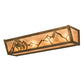 Meyda Lighting Trails End 24" 4-Light Antique Copper Vanity Light With Silver Mica Shade Glass