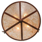 Meyda Lighting Trails End 24" 4-Light Red Rust Inverted Pendant Light With Silver Mica Shade Glass