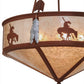 Meyda Lighting Trails End 24" 4-Light Red Rust Inverted Pendant Light With Silver Mica Shade Glass