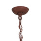 Meyda Lighting Trails End 24" 4-Light Red Rust Inverted Pendant Light With Silver Mica Shade Glass