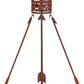 Meyda Lighting Trails End 24" 4-Light Red Rust Inverted Pendant Light With Silver Mica Shade Glass