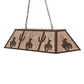 Meyda Lighting Trails End 48" 6-Light Cafe Noir Island Pendant Light With Silver Mica Shade Glass