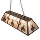 Meyda Lighting Trails End 48" 6-Light Cafe Noir Island Pendant Light With Silver Mica Shade Glass