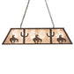 Meyda Lighting Trails End 48" 6-Light Cafe Noir Island Pendant Light With Silver Mica Shade Glass