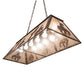 Meyda Lighting Trails End 48" 6-Light Cafe Noir Island Pendant Light With Silver Mica Shade Glass