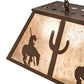 Meyda Lighting Trails End 48" 6-Light Cafe Noir Island Pendant Light With Silver Mica Shade Glass