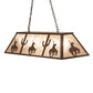 Meyda Lighting Trails End 48" 6-Light Cafe Noir Island Pendant Light With Silver Mica Shade Glass