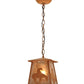 Meyda Lighting Trails End 7"Sq Rust Lantern Pendant Light With Silver Mica Shade Glass